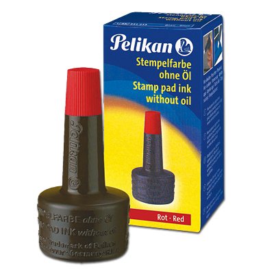 Pelikan Tinta De Sellar Sin Aceite - 28ml - Secado Rapido - Resistente Al Agua - Color Rojo Intenso