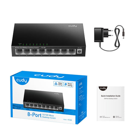 EAN 6971690793418 - Cudy FS108 switch No administrado Fast Ethernet (10/100) Negro imagen 3