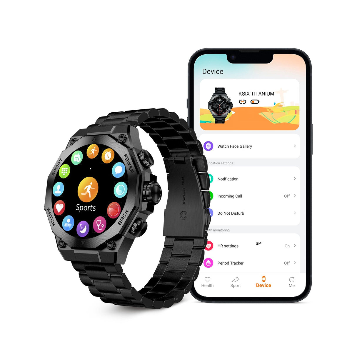 Ksix Smartwatch Titanium - Ritmo Cardiaco - Control De Sueño - Color Negro