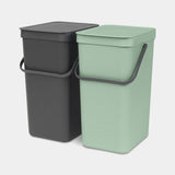 Brabantia Sort & Go Abfallbehäl. 2 X 16 L Dark Grey & Jade Green