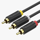 Cable Estéreo Vention Bcabh 3x Rca Macho 3x Rca Macho 2m Negro