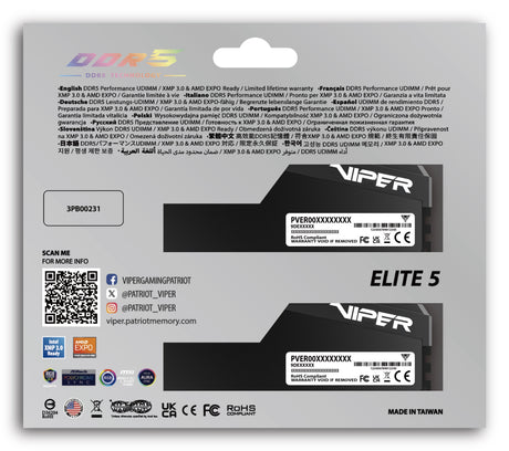EAN 4711378430158 - Patriot Memory Viper Elite 5 Ultra VEUR532G6028K módulo de memoria 32 GB 2 x 16 GB DDR5 6000 MT/s 288-pin imagen 12