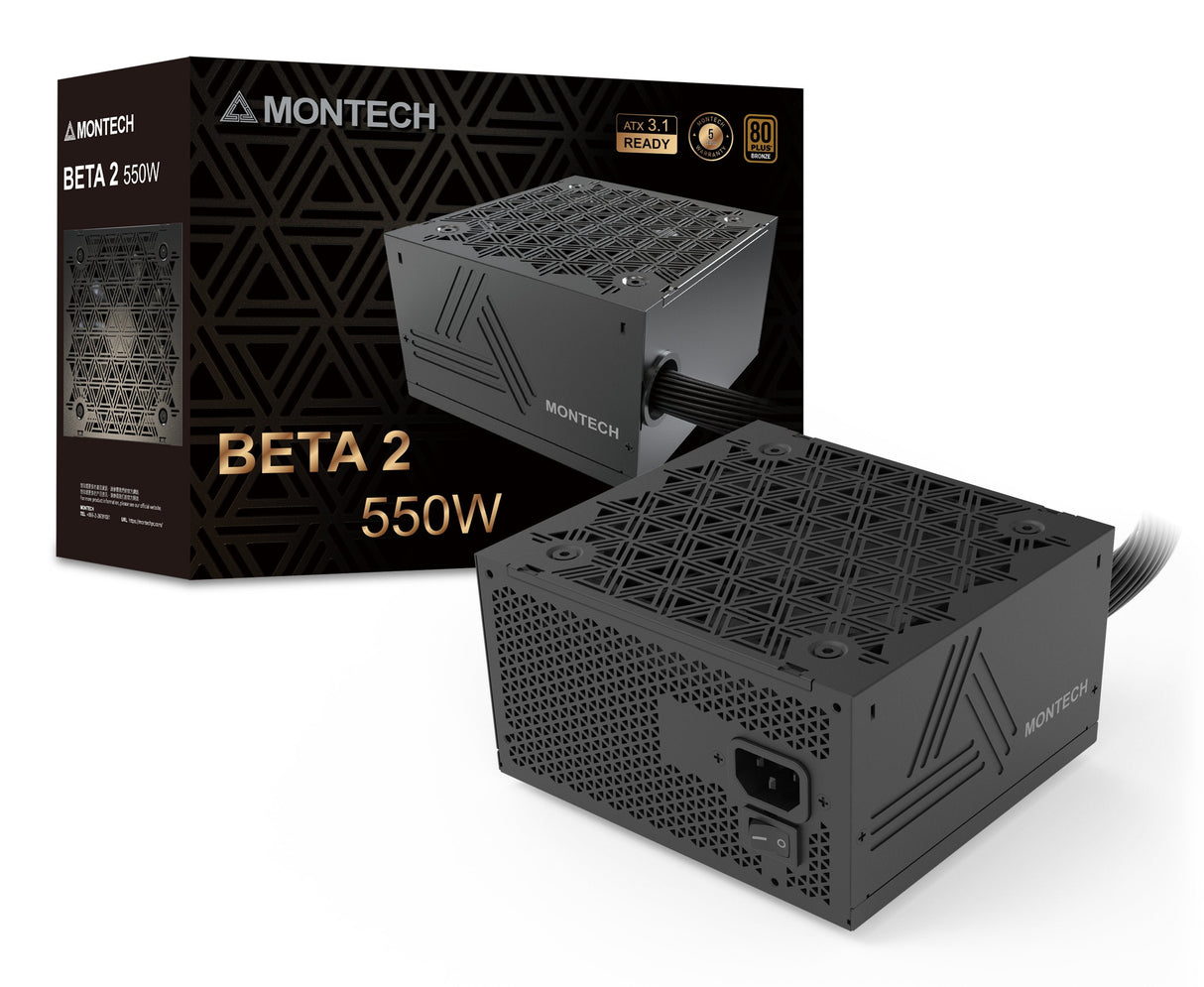 Montech Beta 2 80 Plus Bronze Netzteil, Atx 3.1 - 550 Watt, Schwarz