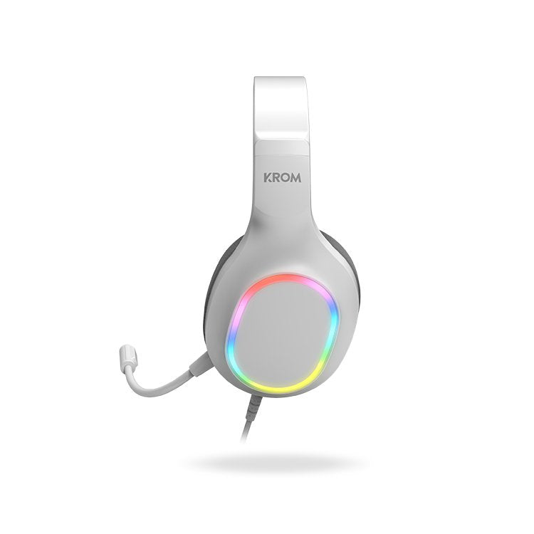 Pack Gaming Krom Kenta Teclado Rgb + Ratón + Alfombrilla + Auriculares Blanco