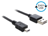 Delock Cable Easy-Usb 2.0 Typ-A Stecker > Usb 2.0 Typ Mini-B Stecker 0.5 M Schwarz