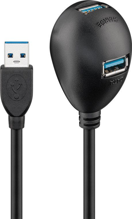 Goobay Usb 3.0 Verlängerung Mit Standfuss 1,50m St/2xbuchse