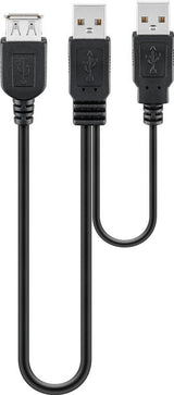 EAN 4040849933530 - Deltaco 93353 cable USB USB 2.0 0,3 m USB A 2 x USB A Negro imagen 1