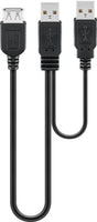 EAN 4040849933530 - Deltaco 93353 cable USB USB 2.0 0,3 m USB A 2 x USB A Negro imagen 1