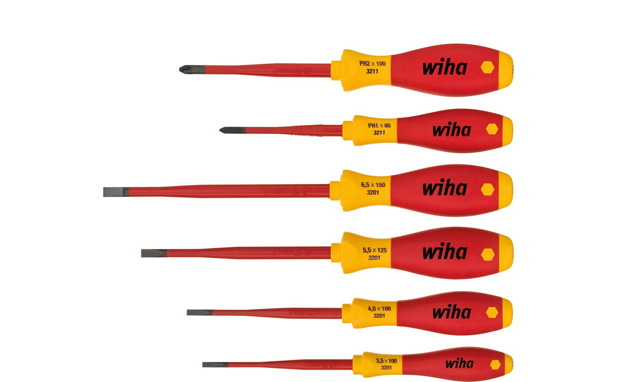 Wiha Wh-35389 Kit De Destornilladores Softfinish Electric Slimfix, 6 Piezas