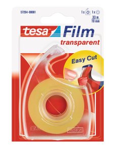 Tesa Tesafilm Cinta Autoadhesiva Transparente 19mmx33m - Resistente Al Desgarro - Sin Pvc