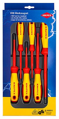 Paquete De Destornilladores Knipex 00 20 12 V02 Vde Slim (Rojo/Amarillo, 6 Partes)