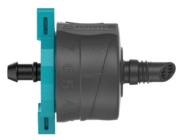 Gardena Micro-Drip-System Gotero Final Regulable 1-8 L/H, Autocompensante (Negro/Turquesa, 5 Piezas, Modelo 2023) 13304-20