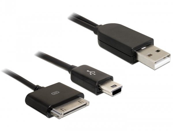 Delock Cable Usb 2.0 Macho > Para Iphone + Mini Usb De 5 Pines Macho