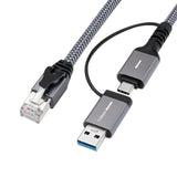 Cat6 Ftp To Usb A-C Adapter  Cable, 10 Meter