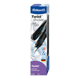 Pelikan Twist® Structure - Pluma Estilográfica Para Diestros Y Zurdos, Color Negro, Plumín M, Caja Plegable