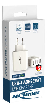 Ansmann Cargador Pared Usb 5v Dc 3000ma 30w 4xusb Blanco