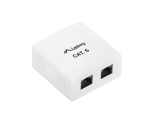 Caja De Superficie Cat.6 Utp Sin Protección 2x Rj45 Blanco Lanberg
