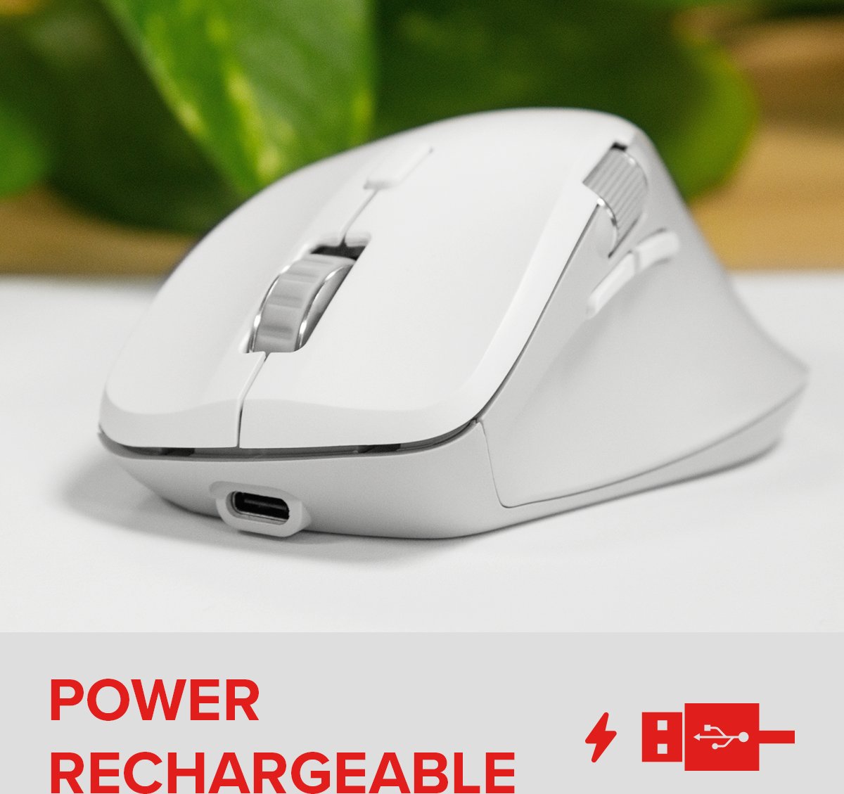 Ratón Recargable Inalámbrico Speedlink Libera Bt Silencioso Blanco