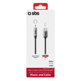 Cable Adaptador Sbs Tipo C Macho A Jack 3,55mm Hembra