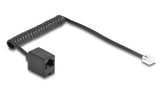 Delock Telefoncable   Spiralcable Rj11 Stecker Zu Rj45 Buchse Schwarz 1 M