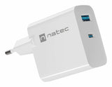 EAN 5901969444254 - NATEC NUC-2144 cargador de dispositivo móvil Universal Blanco Corriente alterna Carga rápida Interior imagen 1