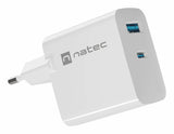 EAN 5901969444230 - NATEC NUC-2142 cargador de dispositivo móvil Universal Blanco Corriente alterna Carga rápida Interior imagen 1
