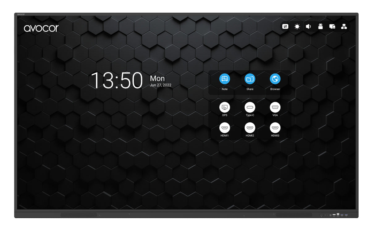 Avocor S-Series 65" 4k Ir Led Interactive Displ Pizarra Blanca Interactiva 165,1 Cm (65") 3840 X 2160 Pixeles Pantalla Táctil