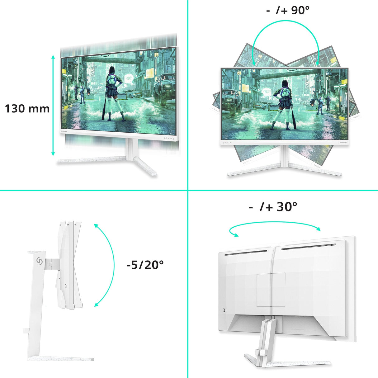 24m2n3201p/00 23 8' 16:9 Fast Ips 260hz (Oc Native 240hz) 1920x1080 Has 130mm   Hdmi X 1x 2.0 Dp X 1x 1.4 