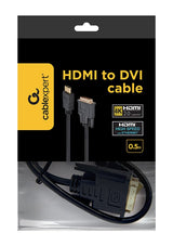EAN 8716309080347 - Gembird CC-HDMI-DVI-0.5M adaptador de cable de vídeo 0,5 m Negro imagen 5
