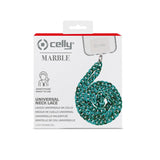 Celly Marble Effect Neck Strap With Badge 1.2 (M) Blue Lacetmarblebl