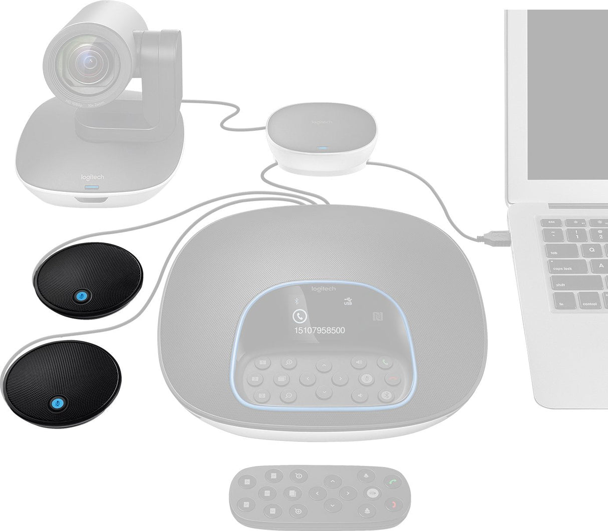 EAN 0097855119551 - Logitech 989-000171 micrófono Negro Micrófono de superficie para mesa imagen 2