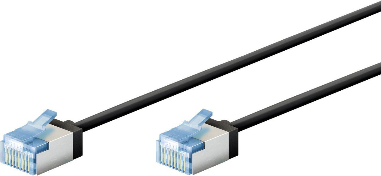 Goobay Cable Cat.6a Ultraflexible Delgado, U/Ftp Negro, 5 Metros, Clavijas Extracortas 74321