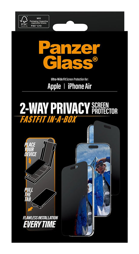 EAN 5715685030505 - PanzerGlass ® Privacy Screen Protector iPhone Air | Ultra-Wide Fit w. FASTFIT IN-A-BOX Protector de panta imagen 3