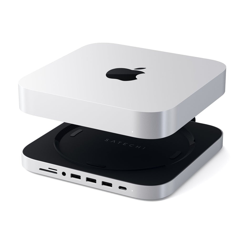 Satechi Aluminum Do Mac Mini Usb-C (Usb-C, 3x Usb-A, Czytnik Kart Micro/Sd, Jack Port) (Srebrny)