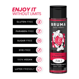 Aceite De Masaje Bruma  Premium Efecto Calor Sabor Fresa 3 En 1