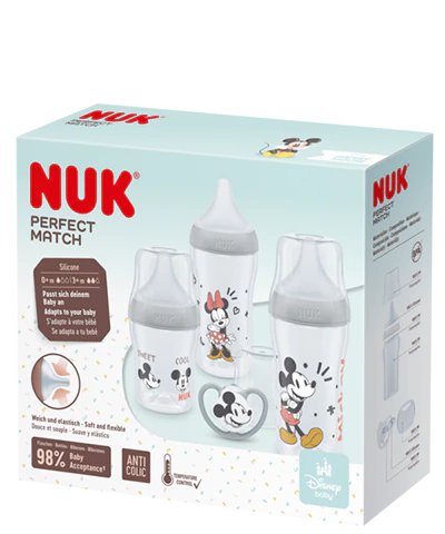 Nuk Perfect Match Disney Mickey Raton Set, Gris