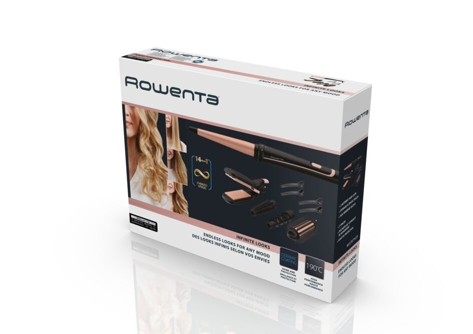 Rizador Rowenta Infinite Looks 14 En 1 Cf 4231 (Negro/Albaricoque) Cf 4231