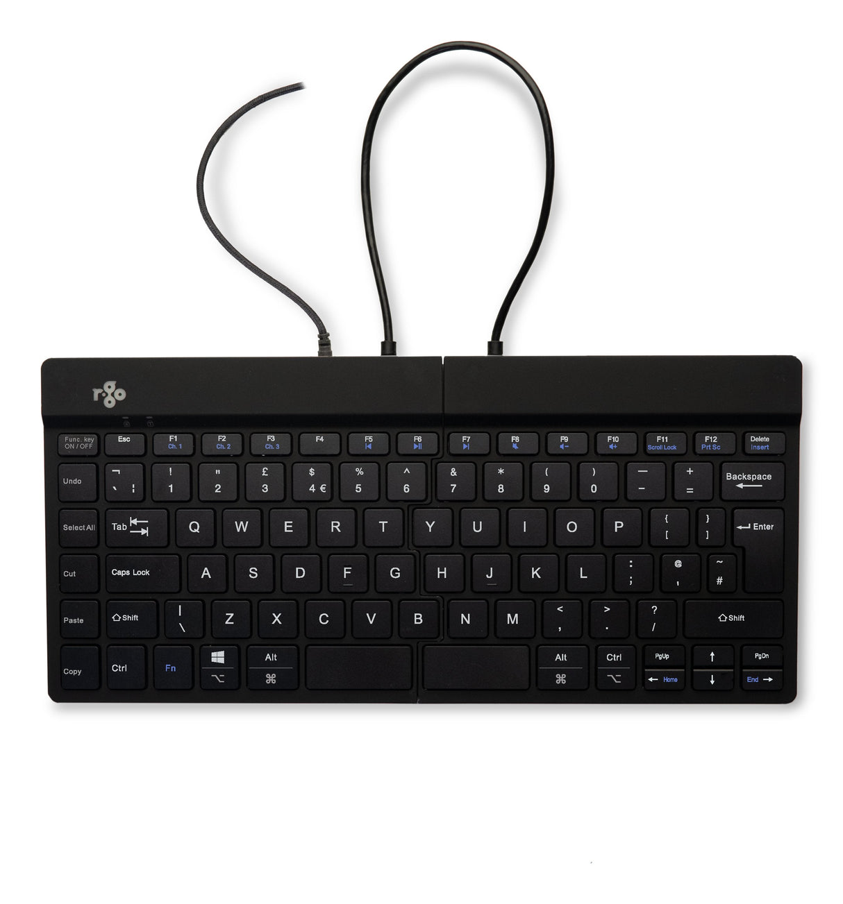 R-Go Tools R-Go Split Teclado Ergonómico, Qwerty (Uk), Negro, Cableada
