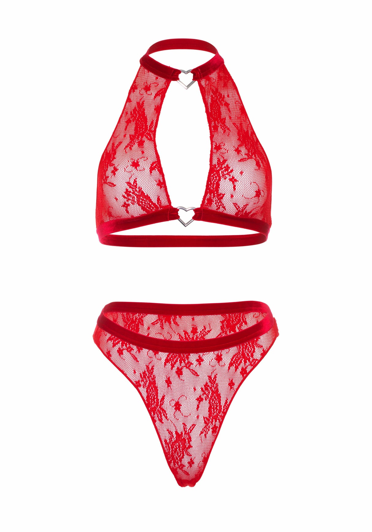 Leg Avenue - Set Dos Piezas Panties Y Top Cuello Halter Rojo S/M