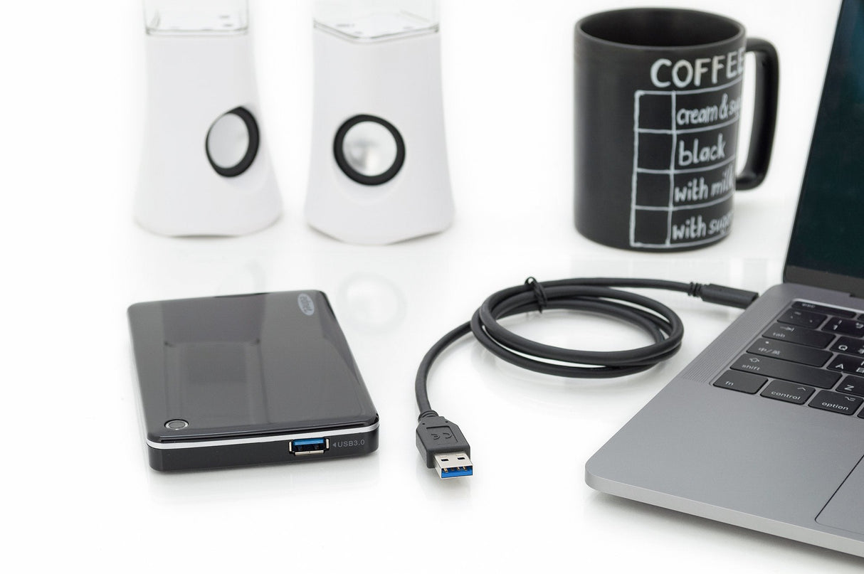 EAN 4016032438298 - Digitus AK-300146-010-S cable USB USB 2.0 1 m USB C USB A Negro imagen 2