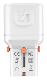Ladowarka Podrózna World Travel 65w Usb-C + Usb-A Biala