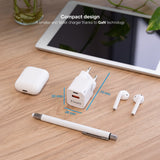 Tooq Cargador De Pared Gan Usb-C/Pd + Usb-A/Qc 30w - Blanco