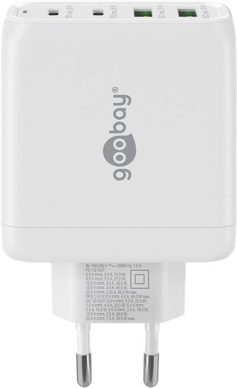 EAN 4040849648182 - Goobay 64818 cargador de dispositivo móvil Auriculares, Portátil, Smartphone Blanco Corriente alterna Car imagen 2