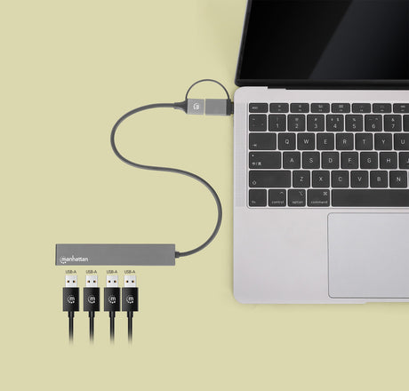 EAN 766623181006 - Manhattan 181006 hub de interfaz USB 3.2 Gen 1 (3.1 Gen 1) Type-A 5000 Mbit/s Gris imagen 6