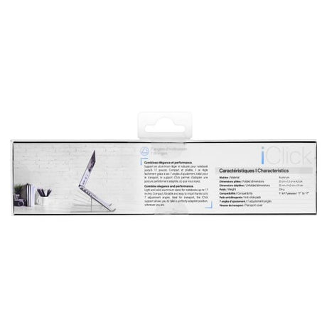 EAN 3303170102282 - T'nB iClick Notebook Aluminium Stand Soporte para ordenador portátil y tableta Plata 43,2 cm (17") imagen 7