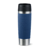 Emsa Travel Mug Taza Térmica Classic Grande Azul Oscuro/Acero Inoxidable, 0,5 Litros N2022100