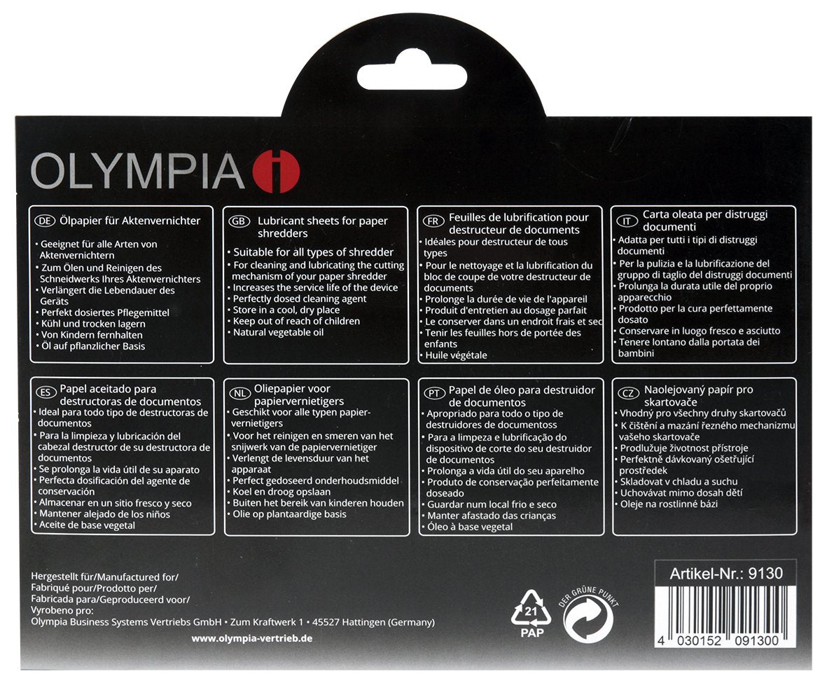 Olympia 9130 Accesorio Para Destructoras De Papel 12 Pieza(S) Aceite Lubricante