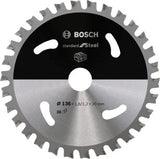 Hoja De Sierra Circular Bosch Estándar Para Acero, Ø 136 Mm, 30 Dientes (Diámetro De 20 Mm, Para Sierras Circulares Inalámbricas) 30z 2608837746