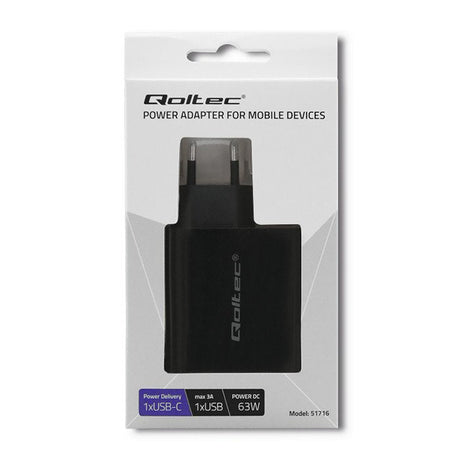 EAN 5901878517162 - Qoltec 51716 adaptador e inversor de corriente Interior 63 W Negro imagen 2