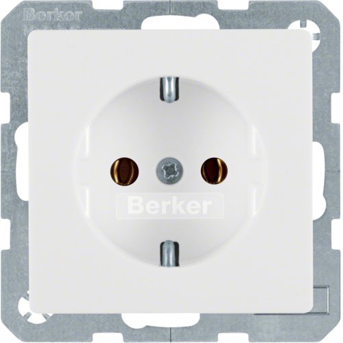 Berker 47436089 Schuko-Steckdose Berker Q.1 Polarweiss Samt